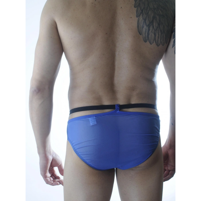 Giyim Erkek Mavi Tül Fantezi Slip İç Çamaşırı
