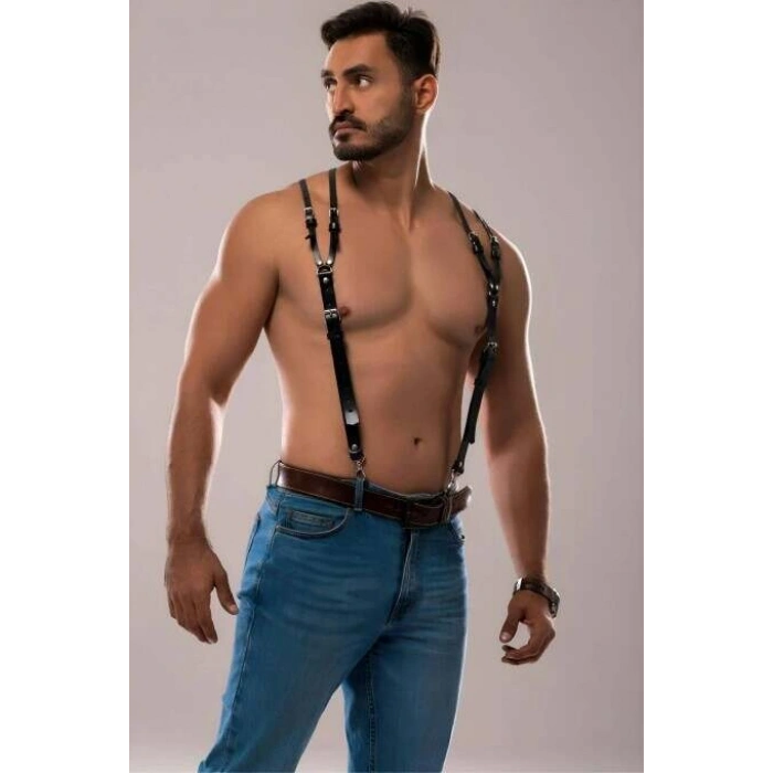 Giyim Erkek Omuzdsan Askılı Deri Harness - Brfm140