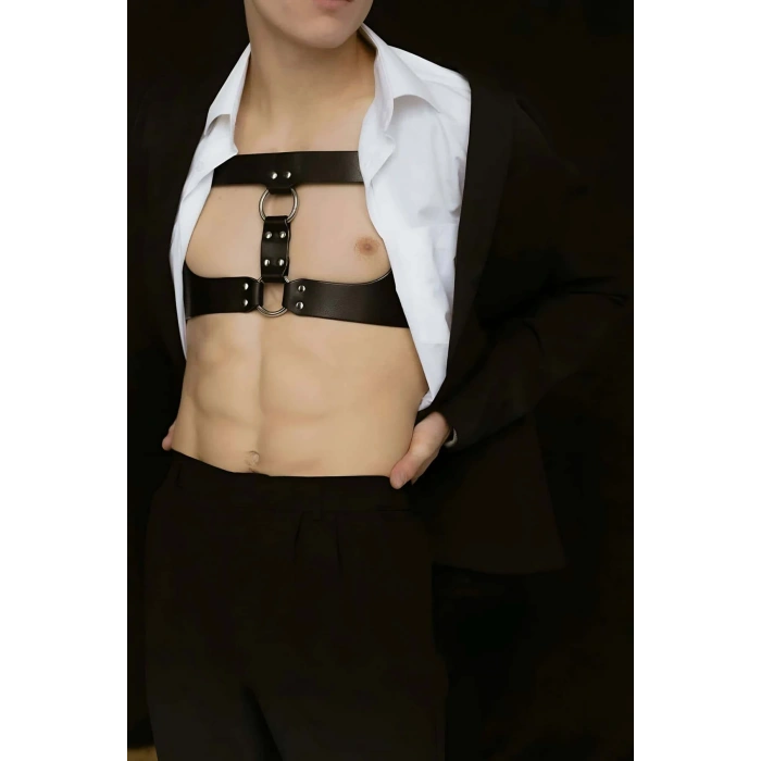 Giyim Erkek  Techno Party Aksesuar, Deri Göğüs Harness - Brfm116