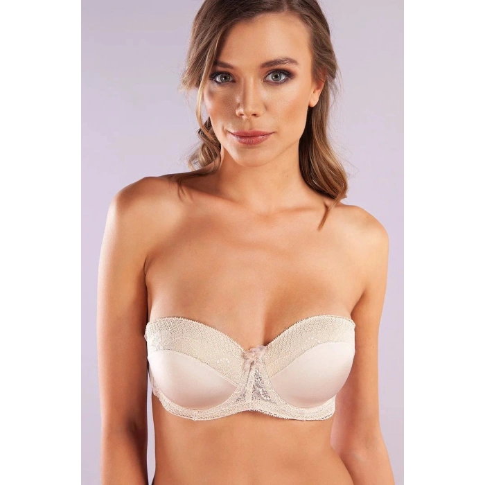 Giyim Gala Balconette Foam Cup Lace Bra, Ten Konforlu Ve Şık Sütyen, Strapless