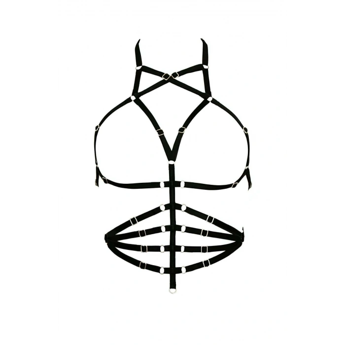 Giyim Göbek Üstü Sıralı Seksi Harness - Brf160