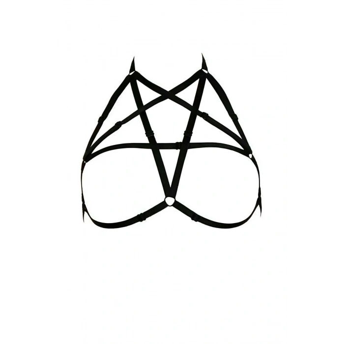 Giyim Göğüs Bölgesi Şık Pentagram Harness - Brf170