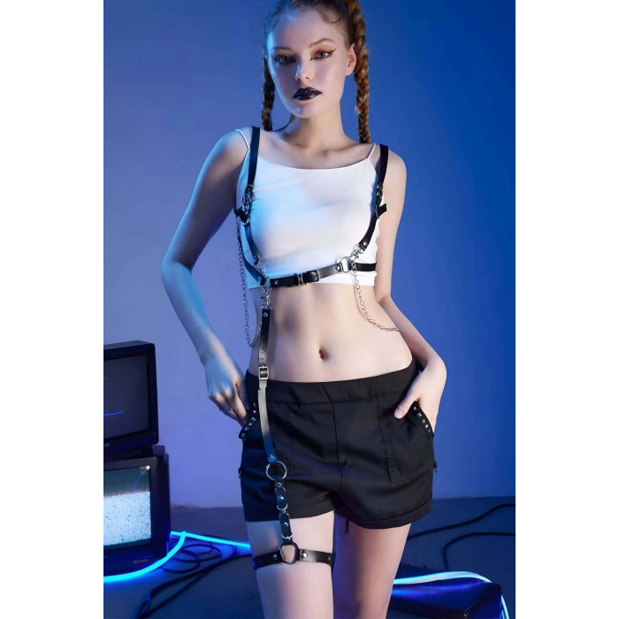 Giyim Günlük Kullanıma Sık Seksi Harness - Brf802