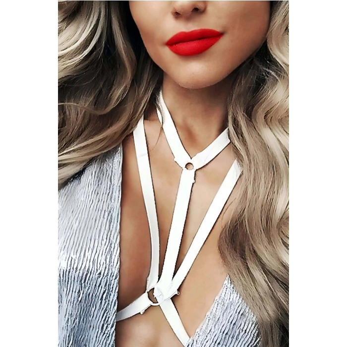 Giyim İç Giyim Seksi Aksesuar Beyaz Harness - Brf93