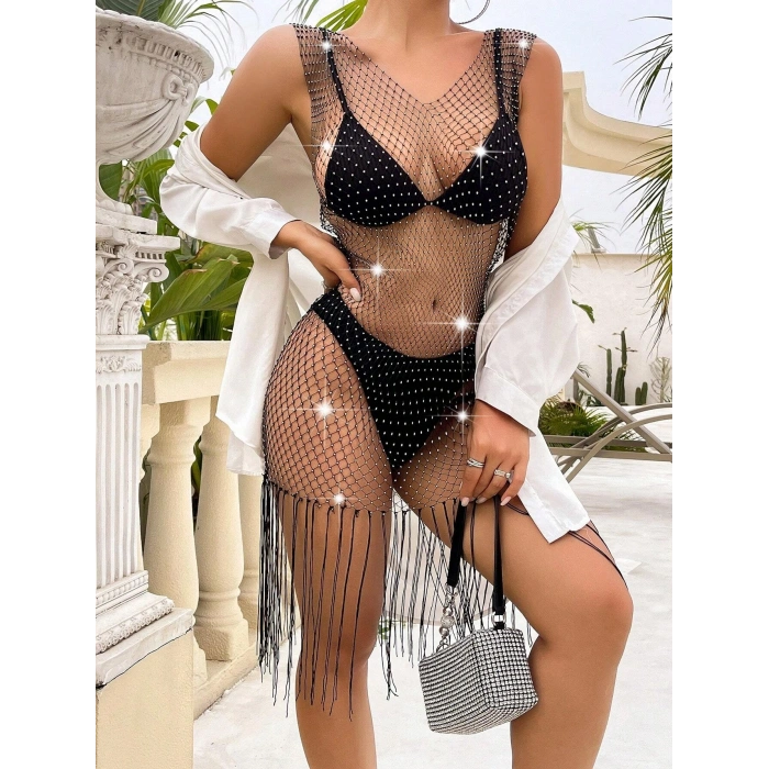 Giyim Kolsuz Püsküllü Elbise