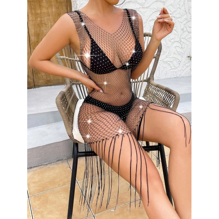 Giyim Kolsuz Püsküllü Elbise