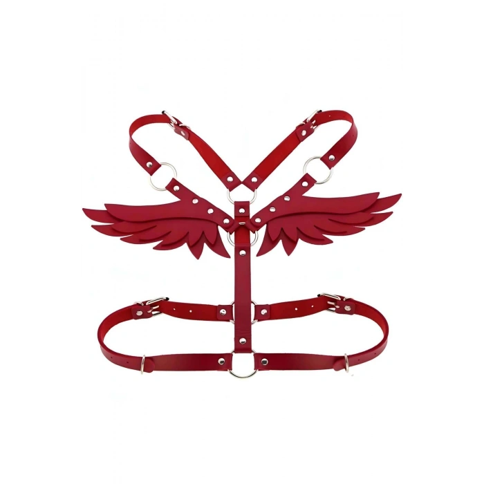 Giyim Melek Kanadı Detaylı Şık Deri Harness - Brf642