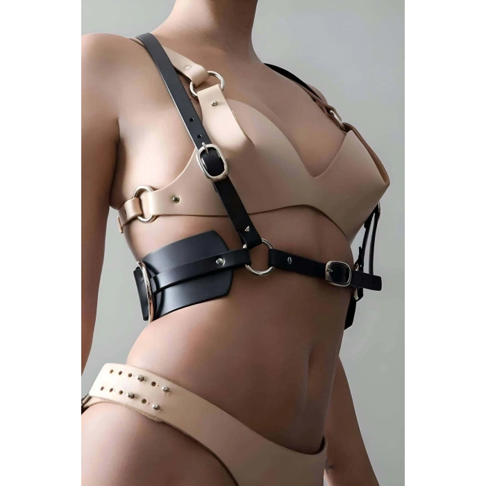 Giyim Omuzdan Askılı Deri Bel Harness, Askılı Bel Kemeri - Brf1148
