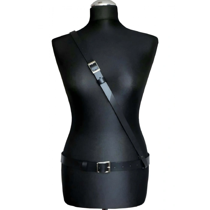 Giyim Omuzdan Tekli Bağlamalı Bel Kemer Harness - Brf917