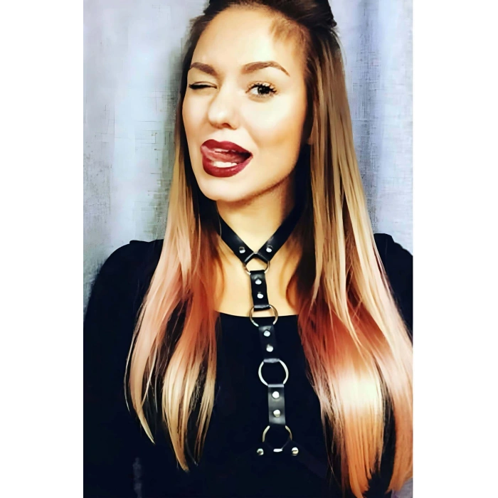 Giyim Parçalı Şık Deri Göğüs Harness - Brf307