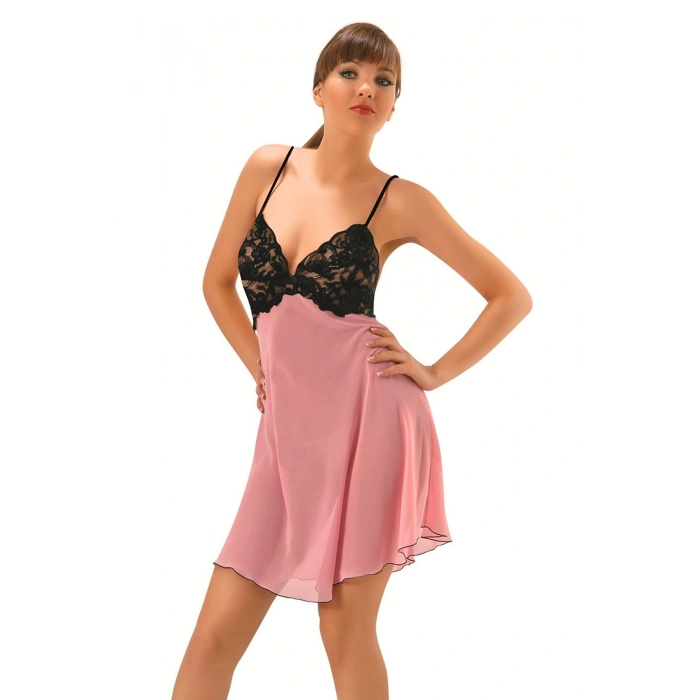 Giyim Pembe Tül Gecelik - 647