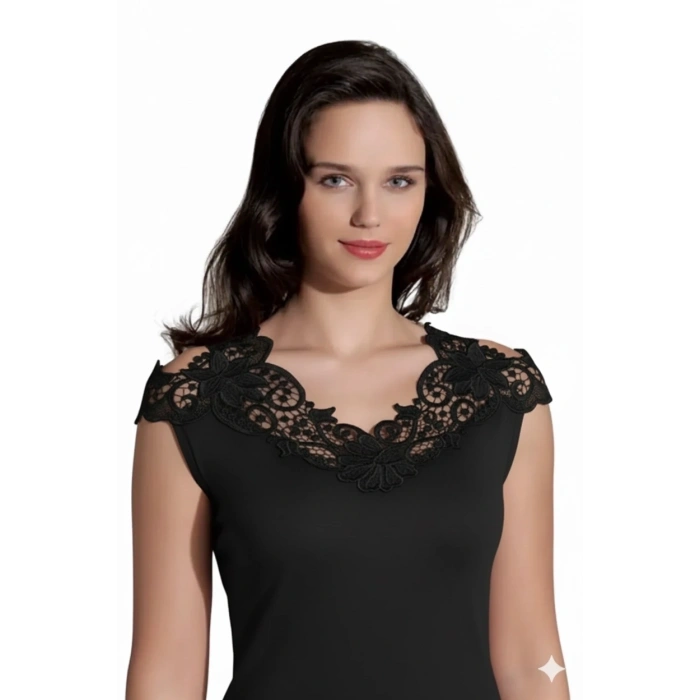 Giyim Şahinler Arkası Güpürlü Atlet B396