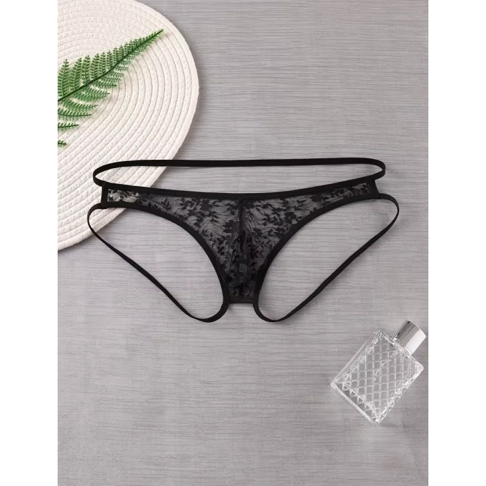 Giyim Seksi Dantelli Arkası Açık Seksi Siyah Erkek Külot
