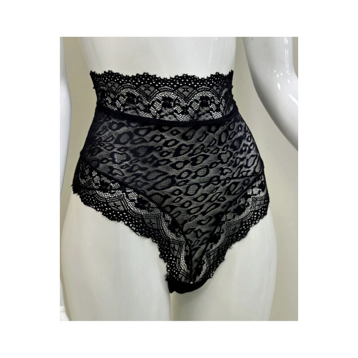 Giyim Siyah Dantelli Yüksek Bel Külot Venüs-k1013