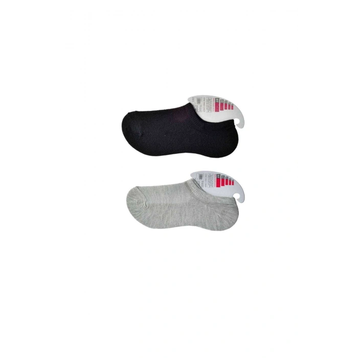 Giyim Siyah Ve Gri Kadın Görünmez Çorap 15 Çift