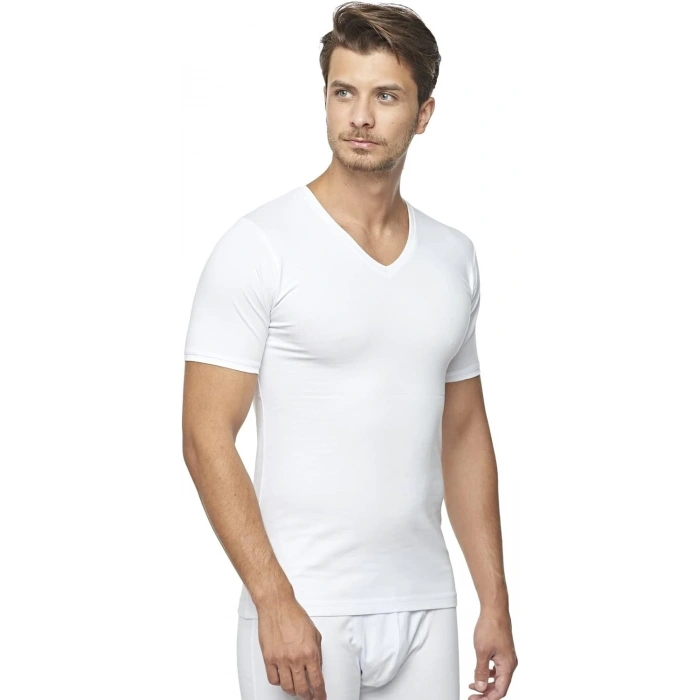 Giyim Star 206 Modal Yarım Kol V-yaka T-shirt Atlet