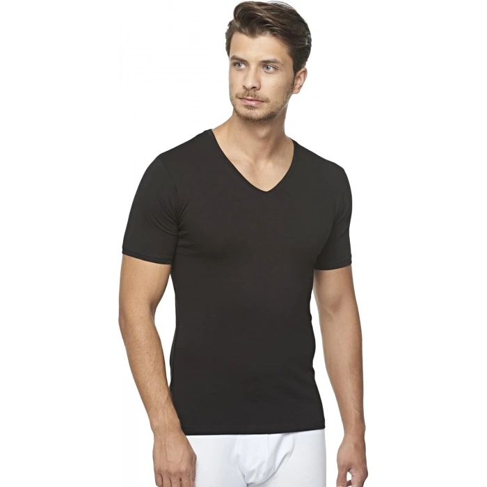 Giyim Star 206 Modal Yarım Kol V-yaka T-shirt Atlet