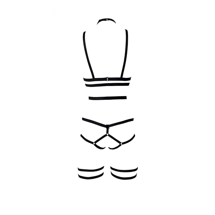 Giyim String - Sütyen Jartiyer Harness Takım - Brf142