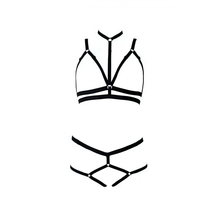 Giyim Sütyen - String Lastik Harness Takım - Brf144