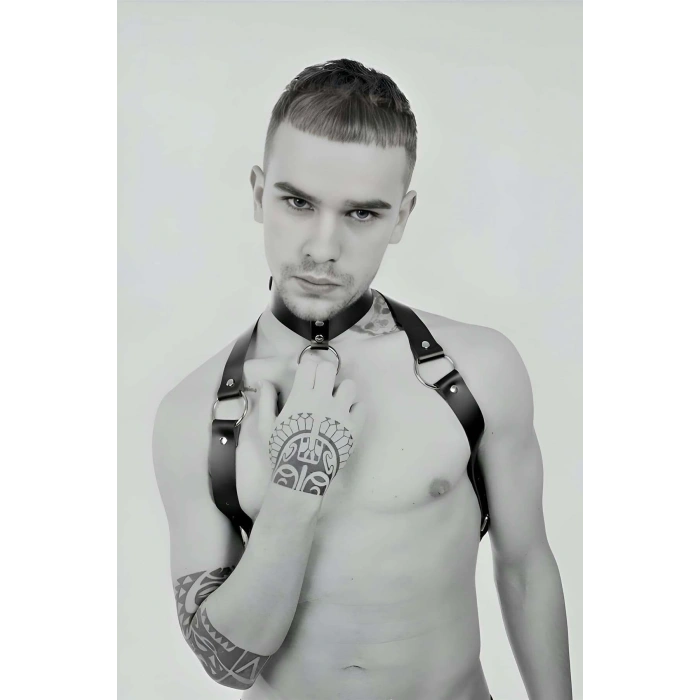 Giyim Tasmalı Seksi Deri Erkek  Harness - Brfm35