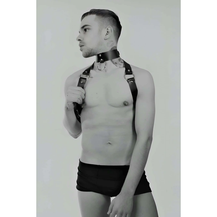 Giyim Tasmalı Seksi Deri Erkek  Harness - Brfm35