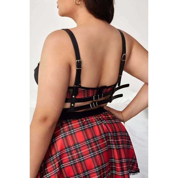 Giyim Zincir Detaylı Deri Göğüs Harness - Brf808