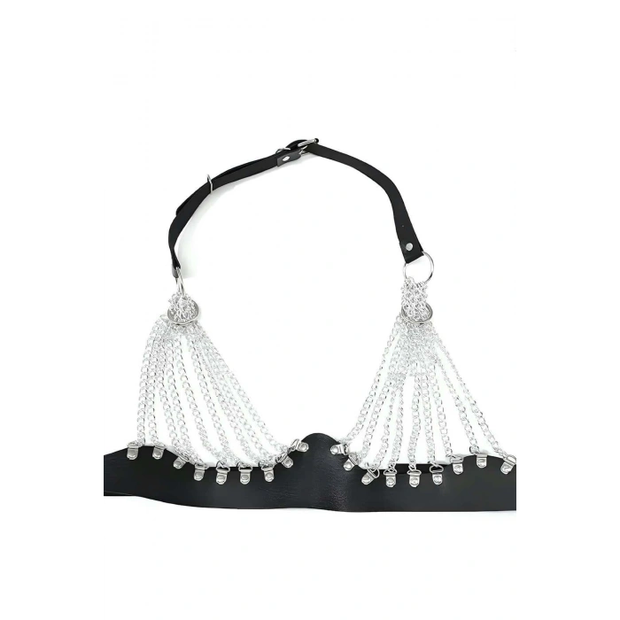 Giyim Zincirli Göğüs Seksi Harness - Brf964