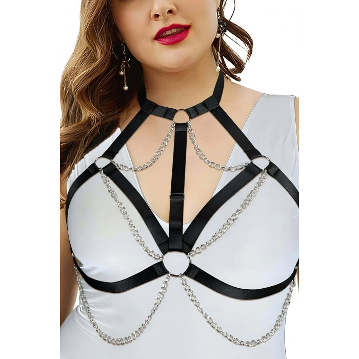 Giyim Zincirli Lastik Göğüs Harness - Brf818