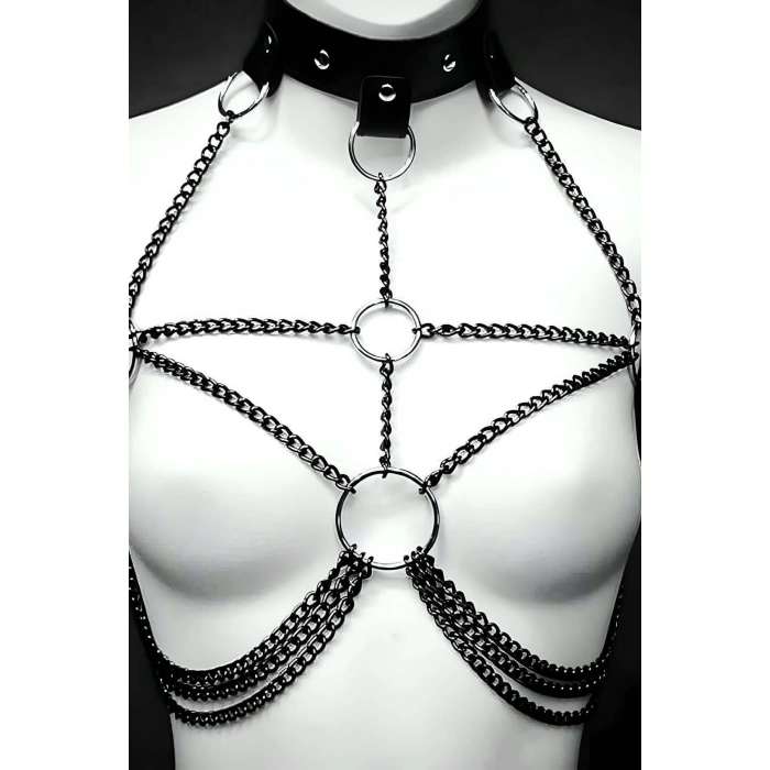 Giyim Zincirli Tasmalı Şık Harness - Brf431