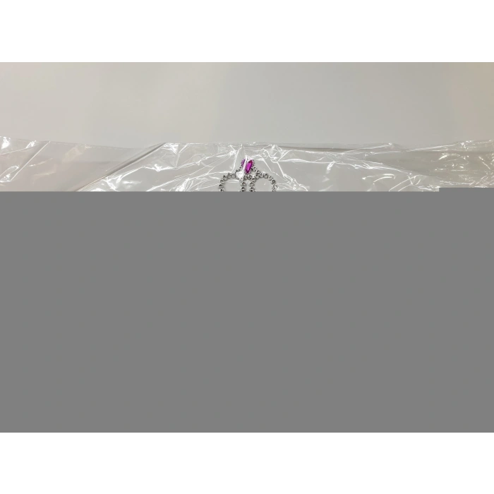 Gümüş Renk Prenses Yazılı Parti Tacı 60 Cm