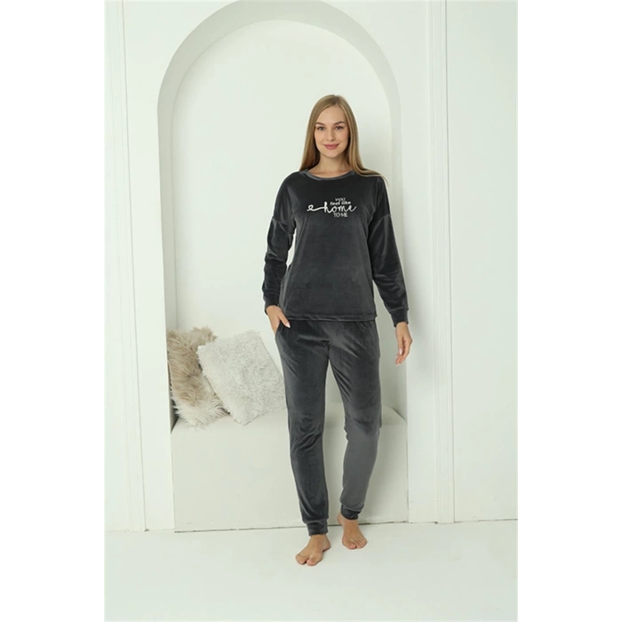 Kadın Kadife Füme Pijama Takım