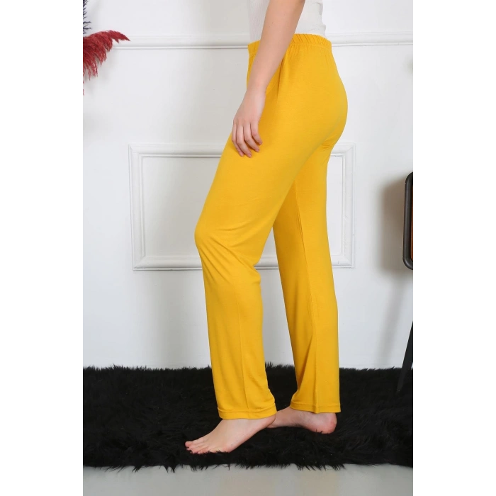 Kadın Pamuk Penye Tek Alt Pijama Sarı