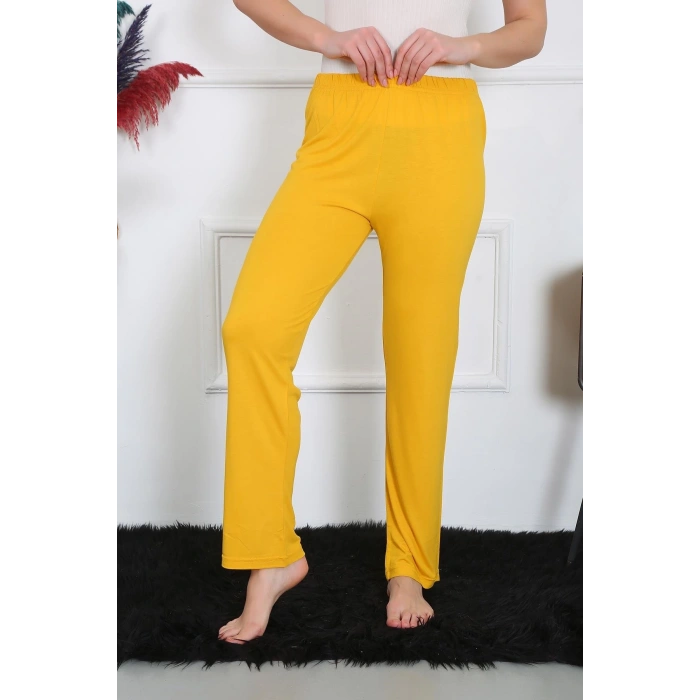 Kadın Pamuk Penye Tek Alt Pijama Sarı