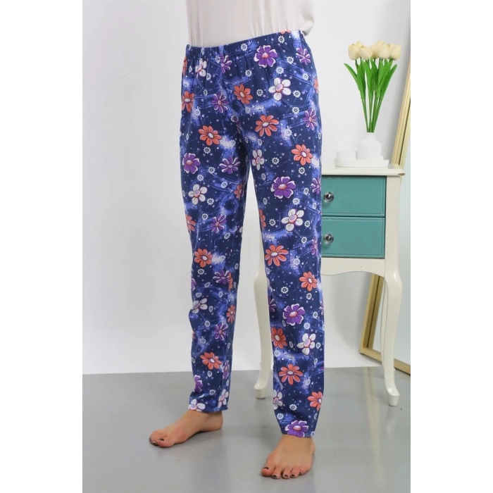 Kadın Pamuklu Alt Pijama Lacivert