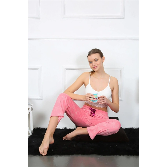 Kadın Pamuklu Alt Pijama Pembe