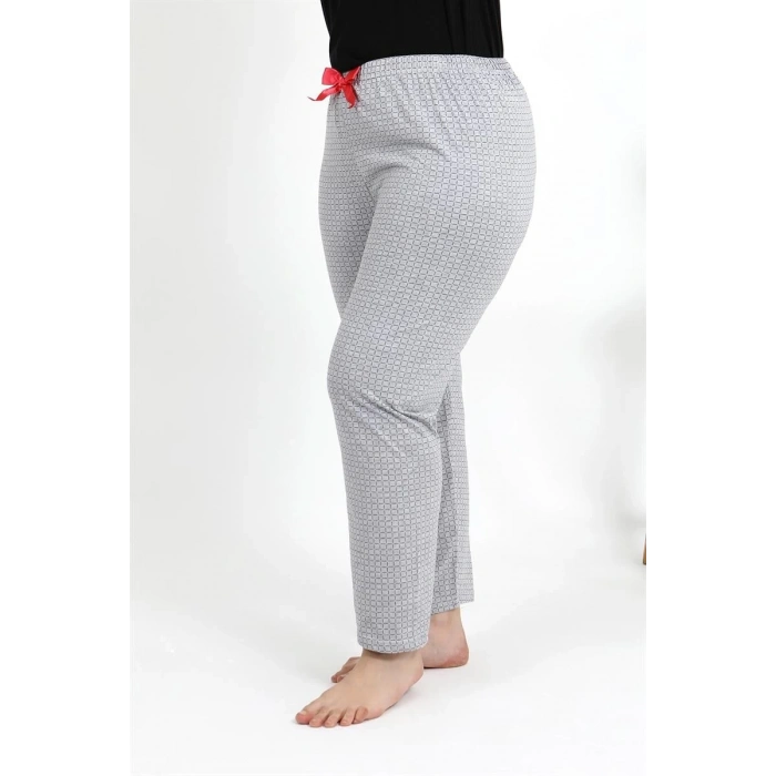Kadın Pamuklu Büyük Beden Alt Pijama Gri