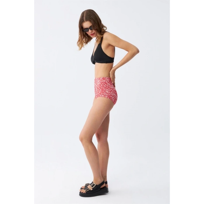 Kadın Pedli Yüksek Bel Bikini Takımı - Siyah