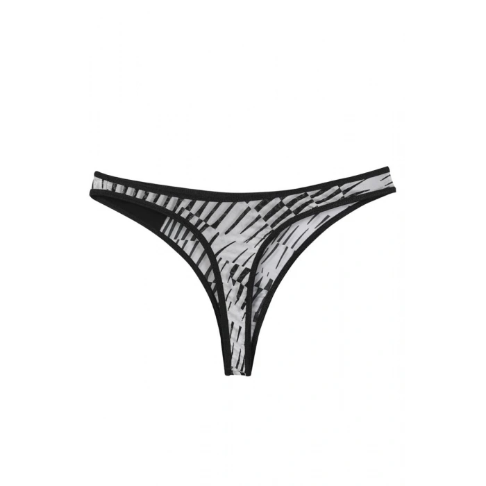 Kadın Siyah Beyaz Desenli 2li Tanga Slip