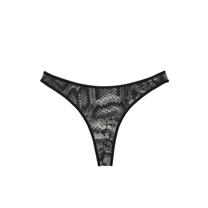 Kadın Siyah Yılan Desenli 2li Tanga Slip
