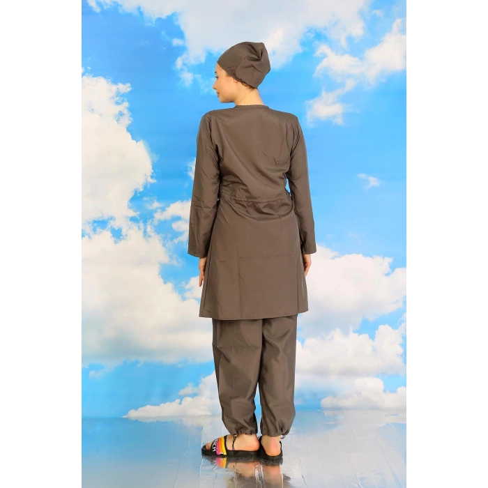 Kadın Tam Tesettür Füme Mayo