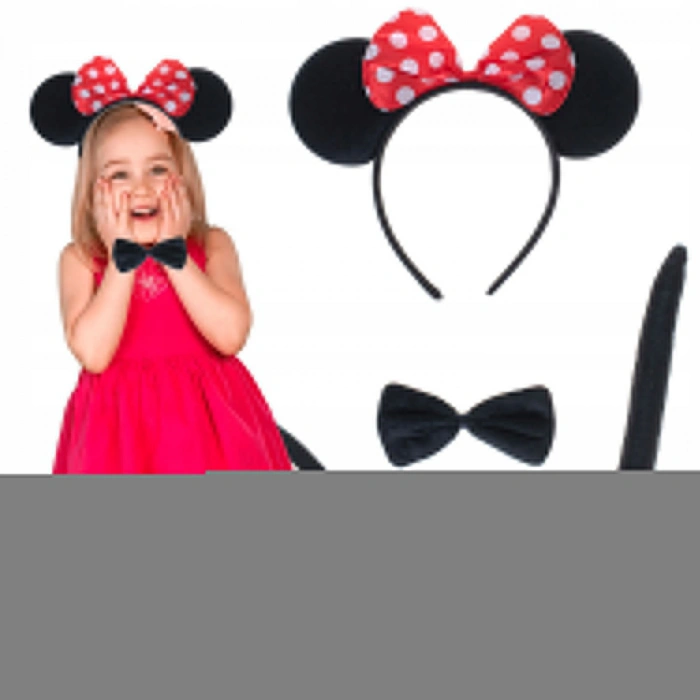Minnie Mouse Kostüm Seti Taç Kuyruk Papyon Gösteri Seti
