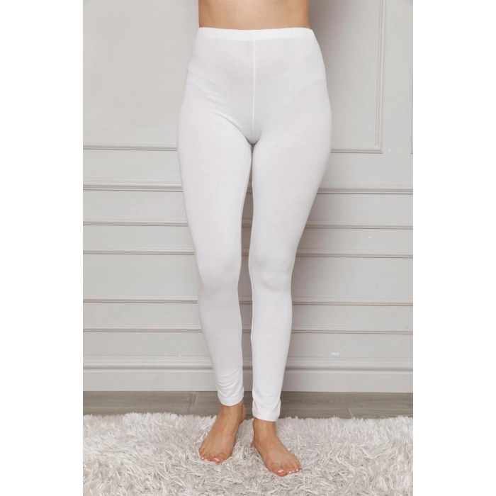 Penye Likralı Tayt Beyaz