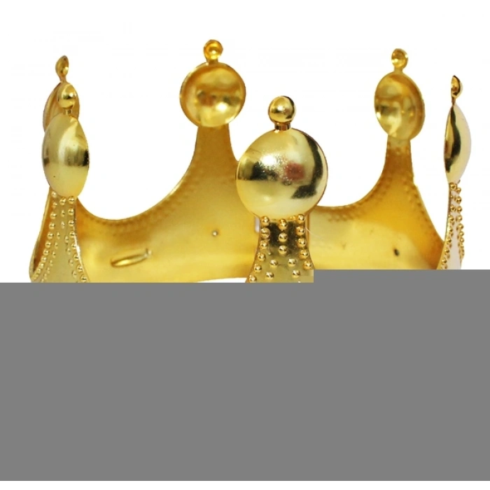 Plastik Kral Tacı Altın Renk Çocuk Boy