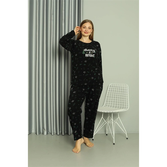 Polar Kadın Büyük Beden Pijama Takımı Siyah