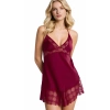 Bordo Saten Mini Gecelik Zarif Kadın Gece Elbisesi