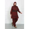 Büyük Beden Tesettür Mayo Bordo