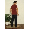 Erkek Bordo V Yaka 3lü Pijama Takım