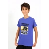 Erkek Çocuk Kısa Kol Penye Pijama Takım Saks