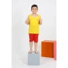 Erkek Çocuk Sıfır Kol Şortlu Sarı Penye Pijama Takımı