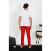 Erkek Kısa Kol Penye Beyaz Pijama Takımı